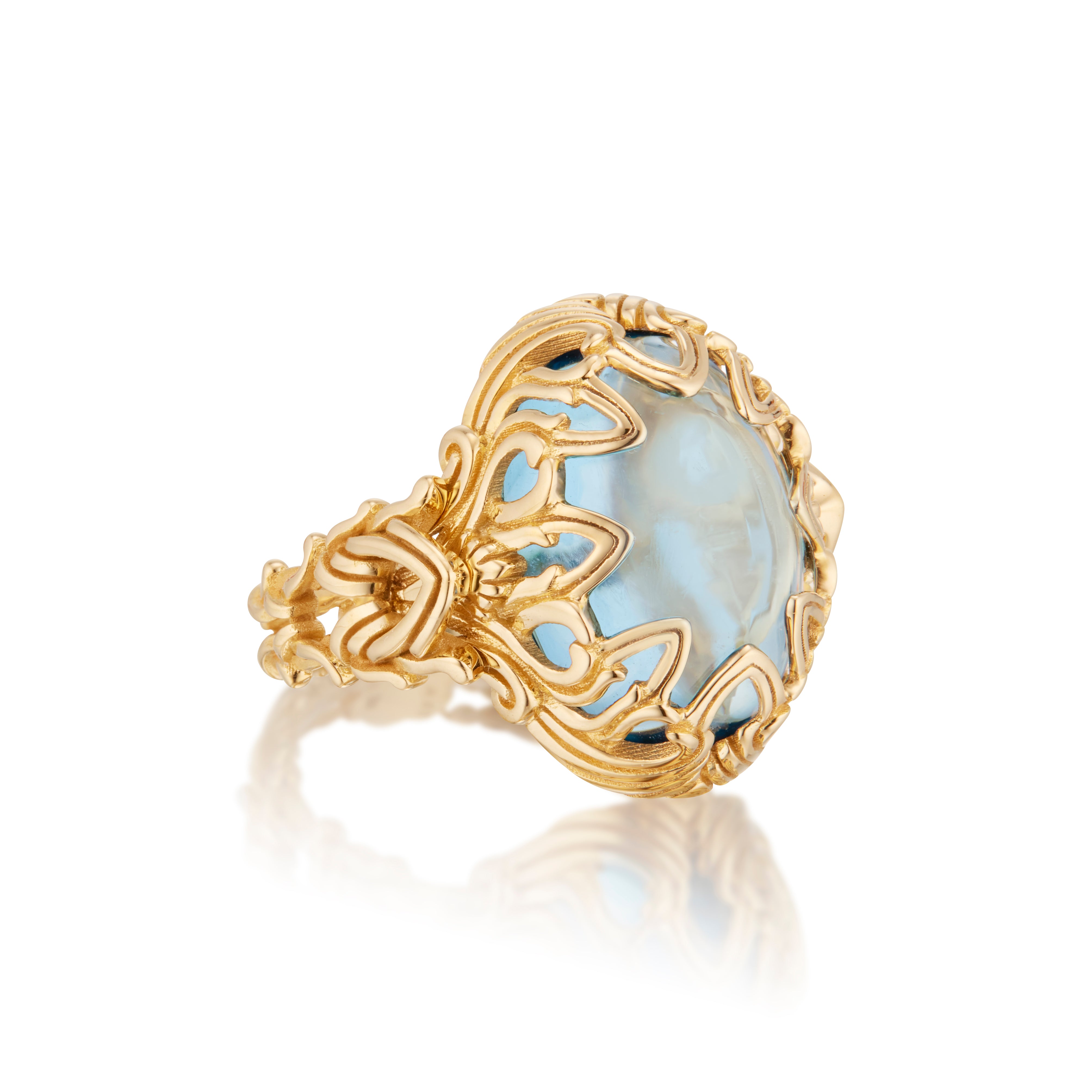 Tracery Buttress Ring, Aquamarine