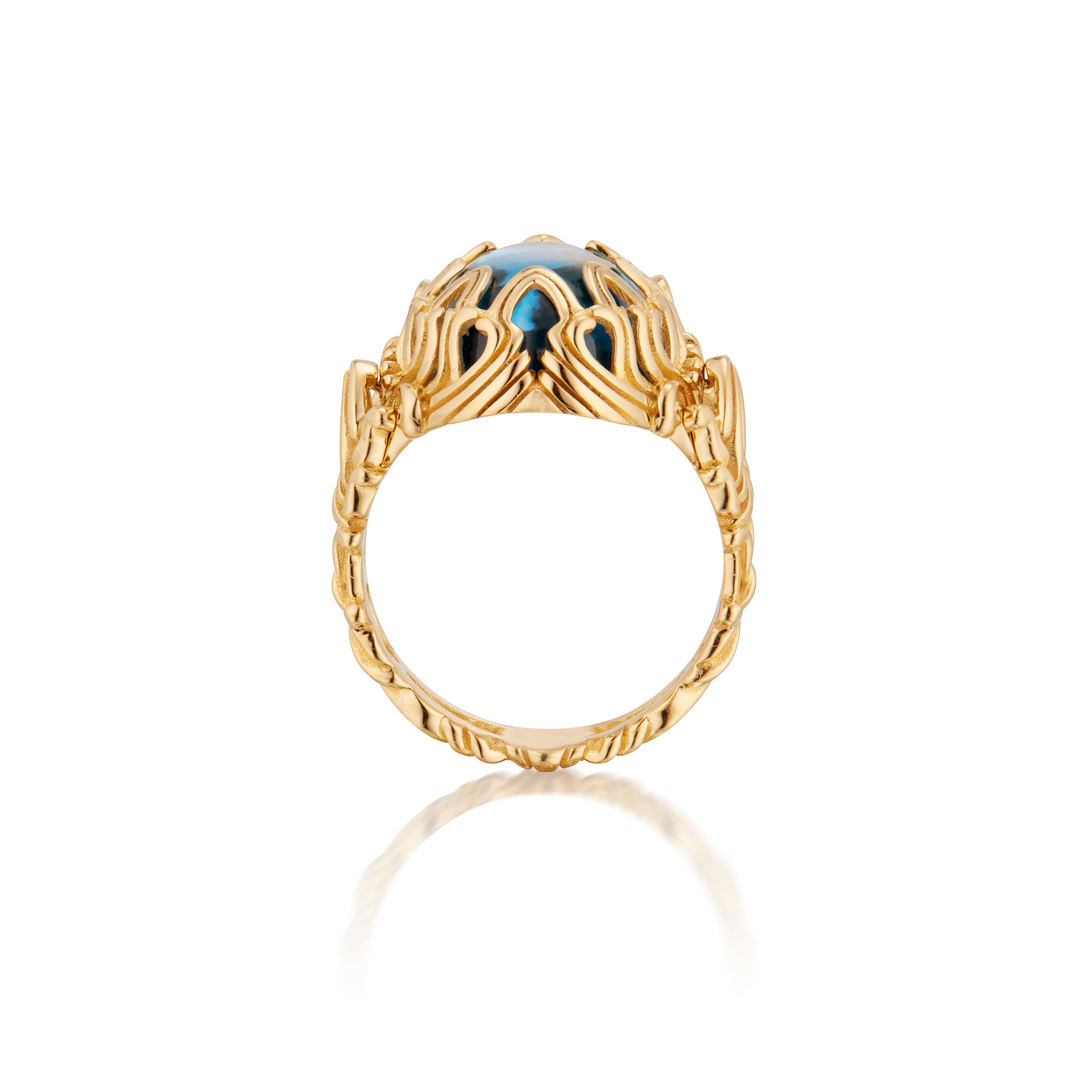 Tracery Buttress Ring, Aquamarine