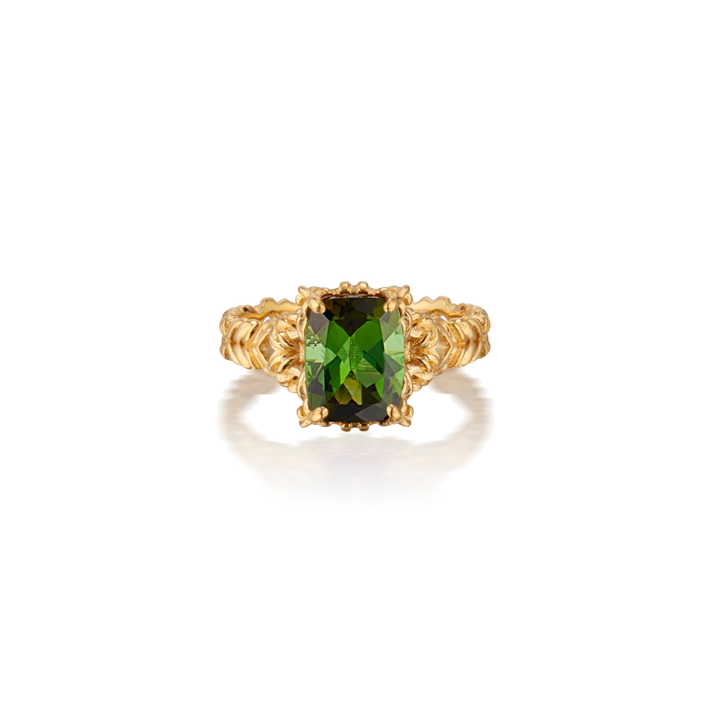 Tracery Alba Ring, Green Tourmaline