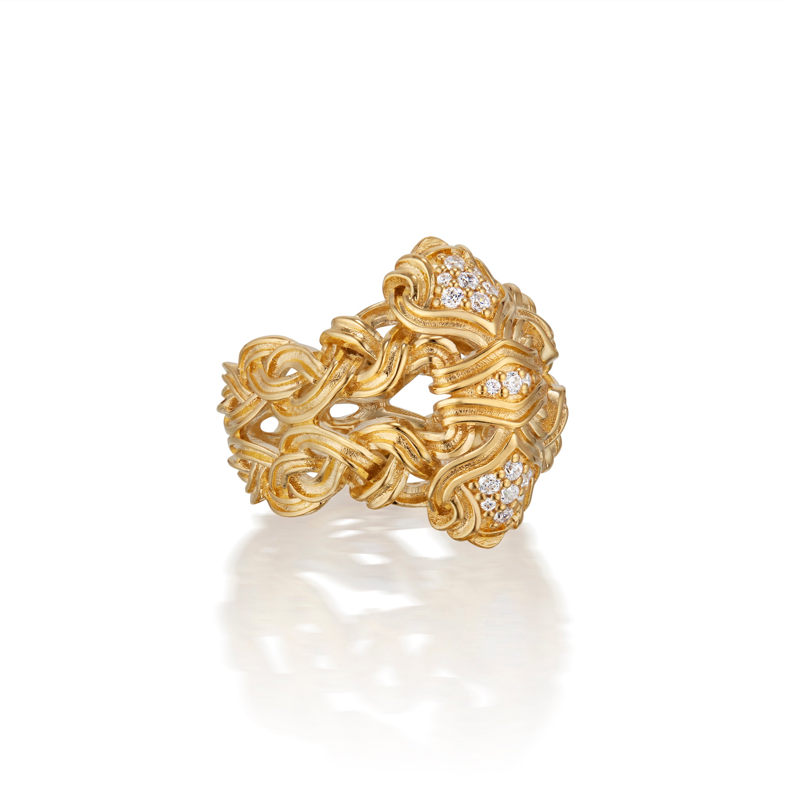 Entwined Trilogy Ring, Pavé Diamond