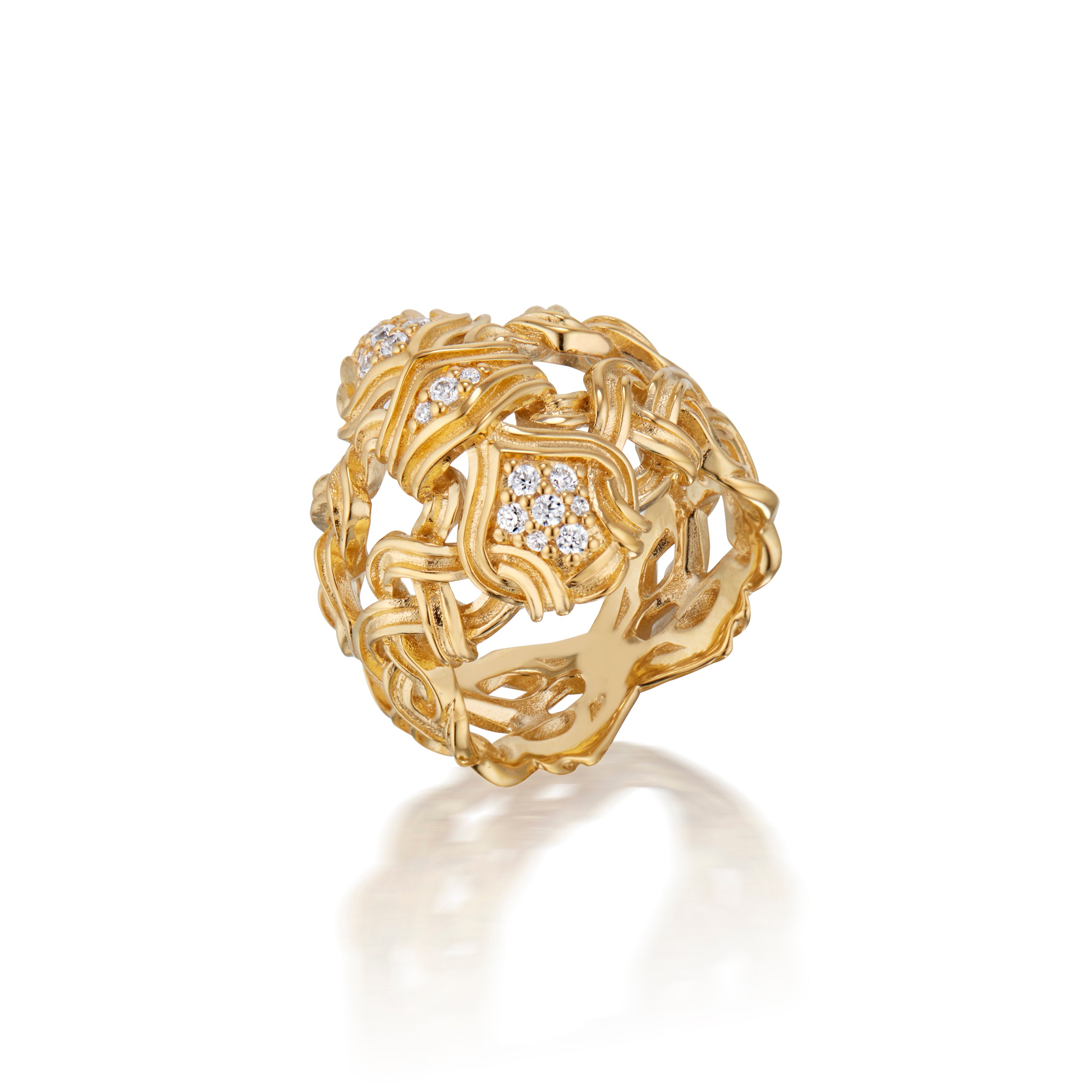 Entwined Trilogy Ring, Pavé Diamond