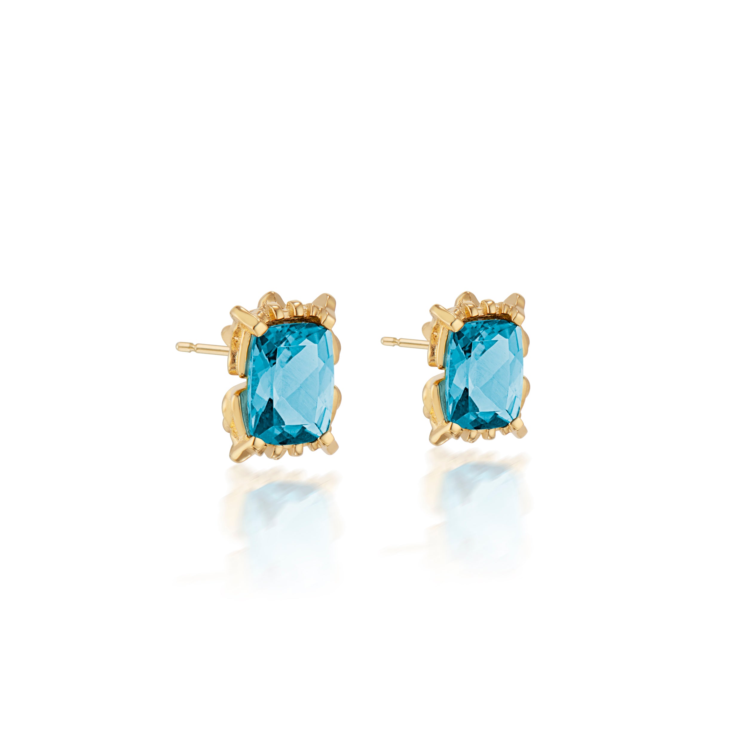 Tracery Stud Earring, Blue Zircon