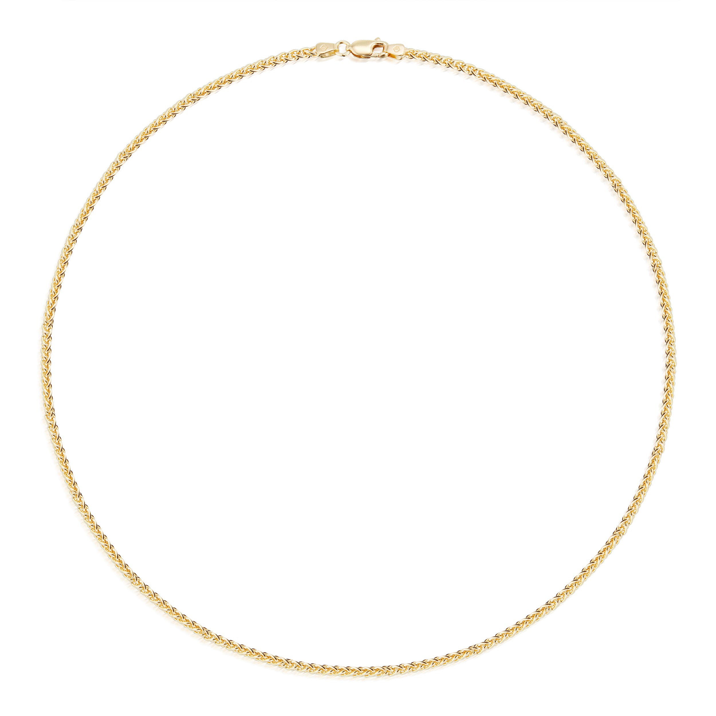 Round Wheat Chain Necklace, 2mm